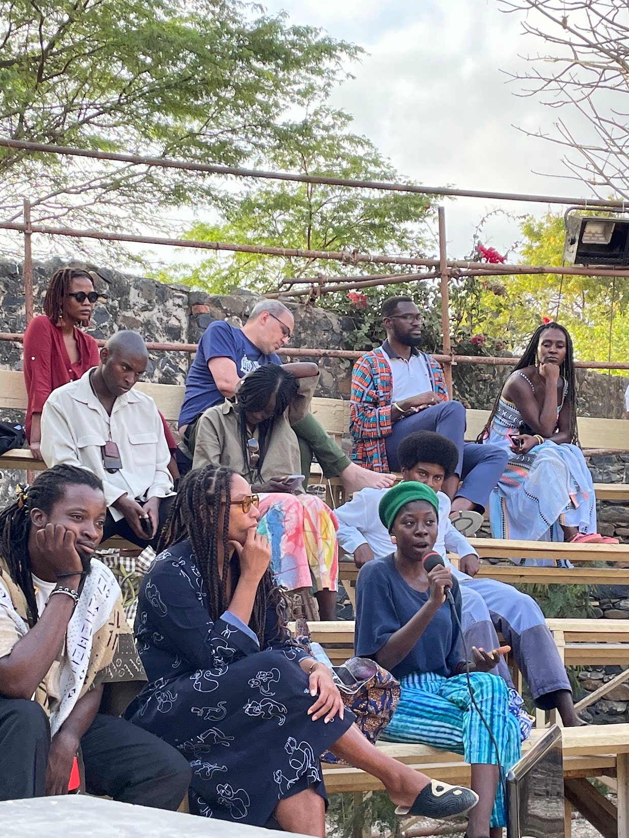Outdoor discussion at Gorée
